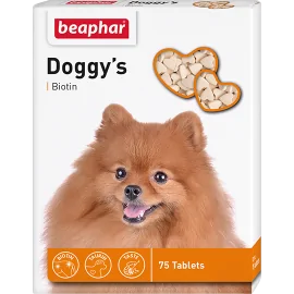 Beaphar Кормова добавка Doggy + Biotine для собак, 75 табл...